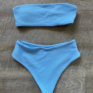Light blue bandeau bikini